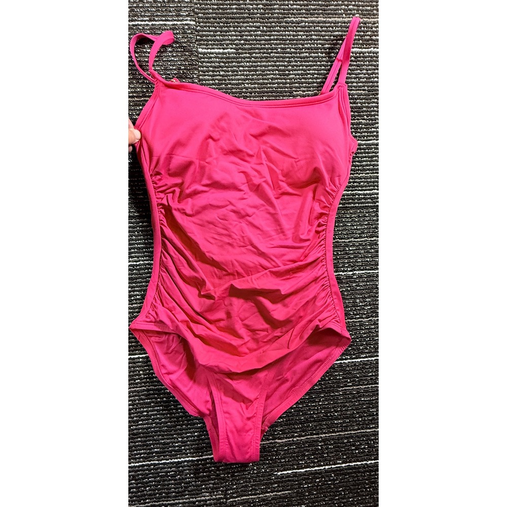 Shade & Shore One Piece Swimsuit Womens M Pink NEW‎ Ruched Full Coverage
